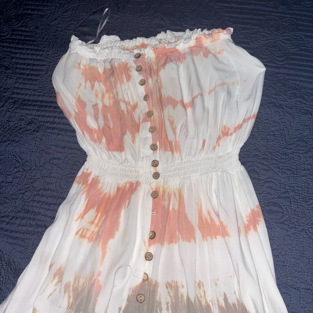 White and Pink Tie-Dye Dress